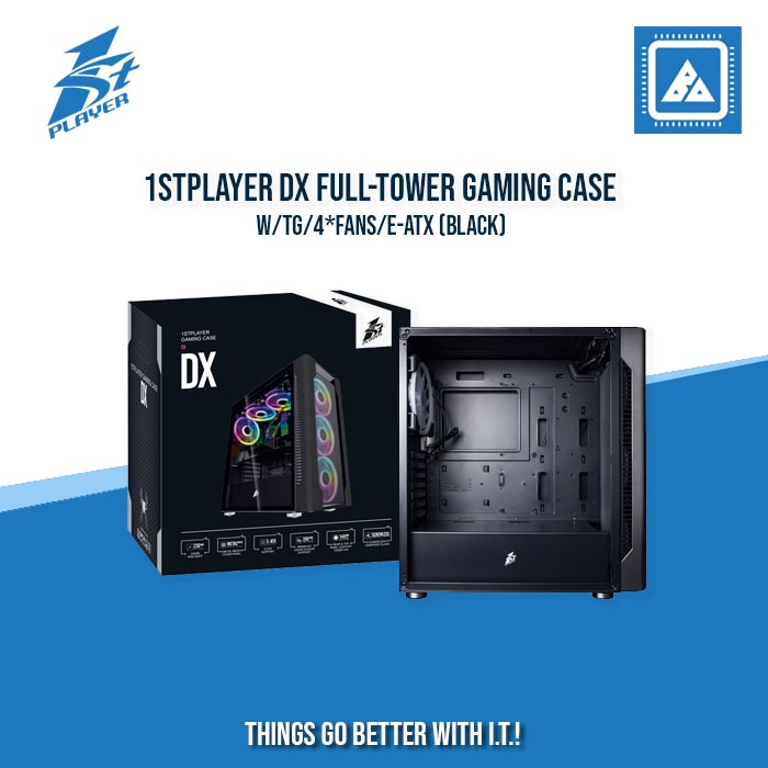1STPLAYER DX FULL-TOWER GAMING CASE W/TG/4*FANS/E-ATX (BLACK) 1STPLAYER DX FULL-TOWER GAMING CASE W/TG/4*FANS/E-ATX (BLACK)